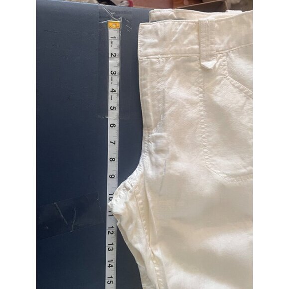 Old Navy Womens Low Waist Linen Pants Size 10 -White Lagenlook Beachy boho - Picture 7 of 11